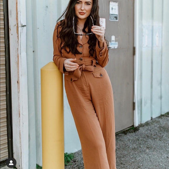 & Other Stories Pants - & Other Stories Belted Workwear Jumpsuit